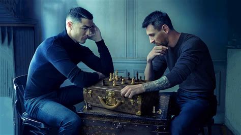 ronaldo messi chess photo.